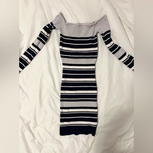 Off-the-Shoulder Bodycon Sweater Dress